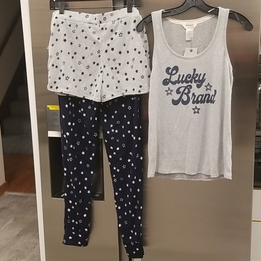💕LUCKY BRAND💕 Pajama Set (3 Piece) Stars L NWT